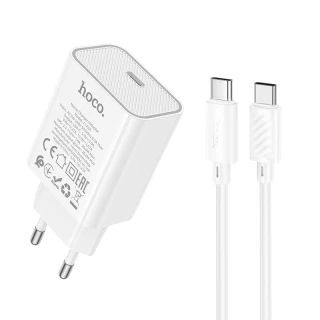 МЗП Hoco C143A Benefit PD20W (1USB-C) + кабель Type-C to Type-C фото 1 з 1