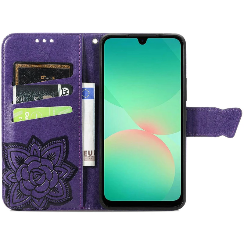 Шкіряний чохол-книжка Butterfly Pattern для Samsung Galaxy A57 5G – Purple. Фото 3 з 4