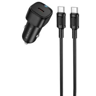 АЗП Borofone BZ34A Cloud PD20W (1USB-C) + кабель Type-C to Type-C — Black