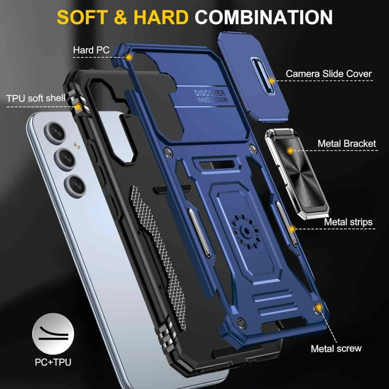 Ударопрочный чехол Square Ring c шторкой на камеру для Samsung Galaxy S25 FE – Синий / Navy. Фото 7 Ударопрочный чехол Square Ring c шторкой на камеру для Samsung Galaxy S25 FE – Синий / Navy. Фото 7 из 13