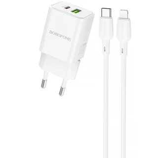 СЗУ Borofone BN14 Royal PD30W+QC3.0 (1USB-A/1C) + кабель Type-C to Lightning фото 1 СЗУ Borofone BN14 Royal PD30W+QC3.0 (1USB-A/1C) + кабель Type-C to Lightning фото 1 из 1