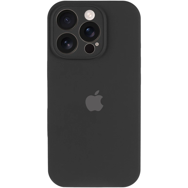 Чехол Silicone Case с защитой камеры для Apple iPhone 16 Pro Max – Черный / Black. Фото 3 из 6