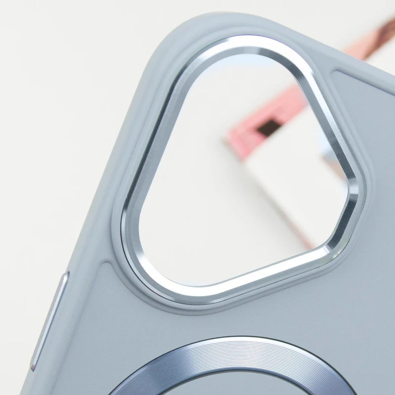 TPU чохол Bonbon з металевими кнопками та MagSafe на Apple iPhone 16 – Блакитний / Mist Blue. Фото 5 з 7