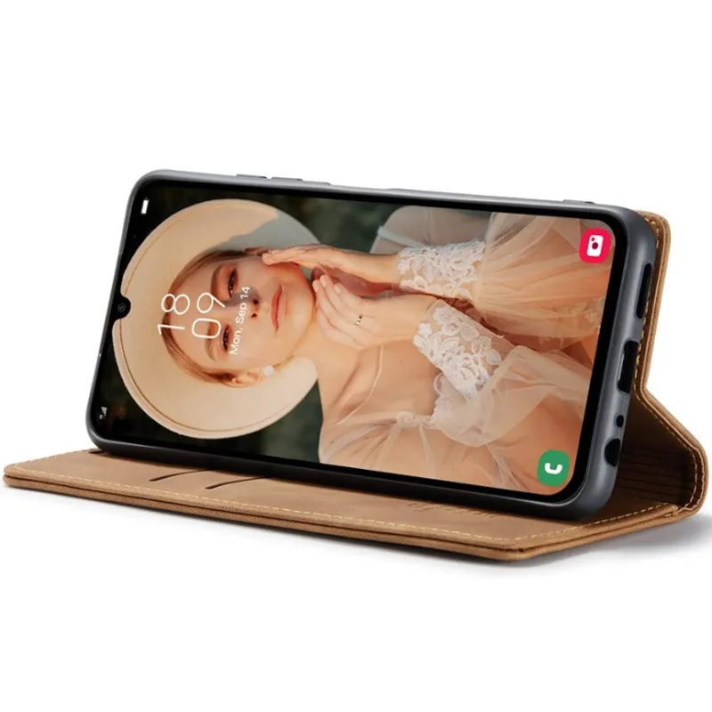 Шкіряний чохол-книжка CaseMe Velvet Nubuck для Samsung Galaxy A25 5G – Brown. Фото 5 з 5