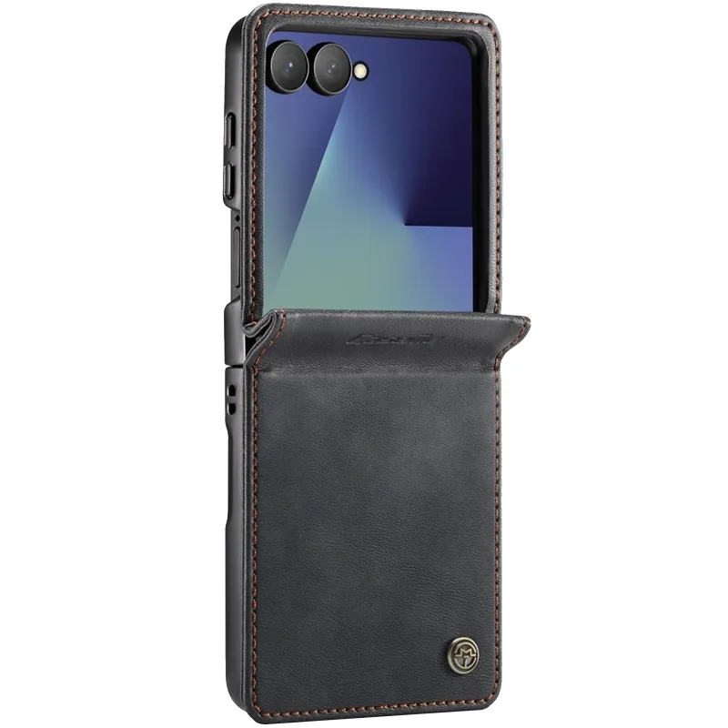 Шкіряний чохол-книжка CaseMe Velvet Matte для Samsung Galaxy Z Flip8 – Black. Фото 1 з 3