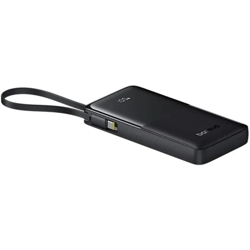 Портативное ЗУ Power Bank Baseus Bipow 2 Digital Display PD20W with cable 10000 mAh (P10077101113) – Cluster Black. Фото 6 из 7