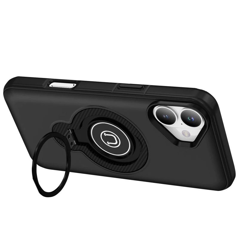 TPU+Textured PC Magnet для Apple iPhone 16 Plus – Black. Фото 2 з 4