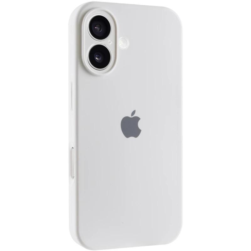 Чехол Silicone Case с защитой камеры для Apple iPhone 16 – Белый / White. Фото 2 из 7