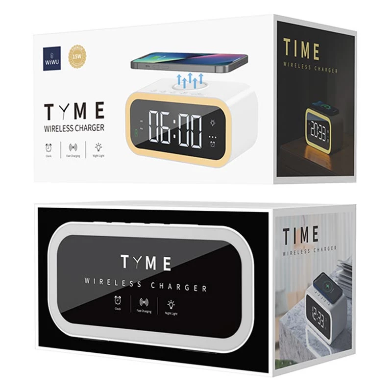 БЗП WIWU Wi-W015 2 in 1 Time Wireless Charger – White. Фото 6 з 8