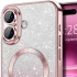 Чохол з блискітками, захисними лінзами на камеру та MagSafe на Apple iPhone 16 Plus – Рожевий / Rose Gold. Фото 4 з 4