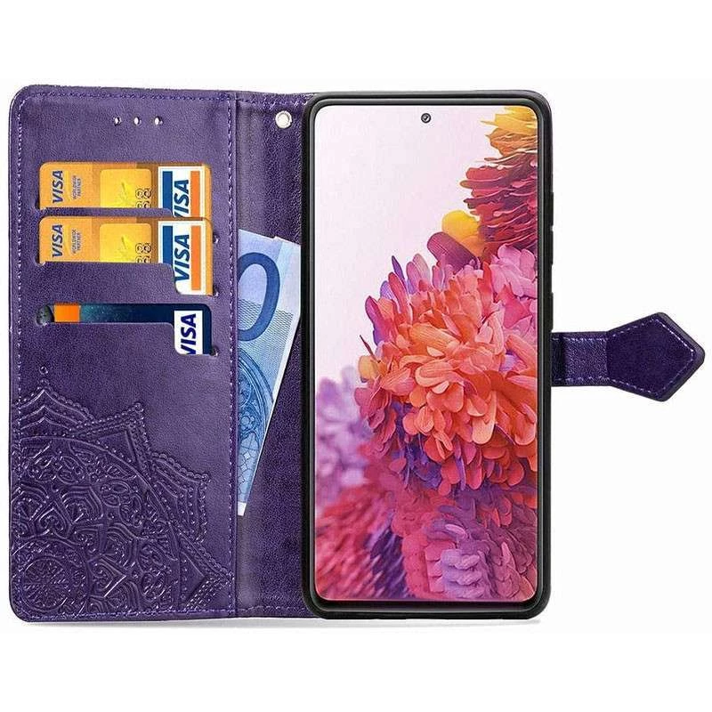 Шкіряний чохол-книжка Art Case з візитницею для Samsung Galaxy S20 FE – Фіолетовий. Фото 3 з 6