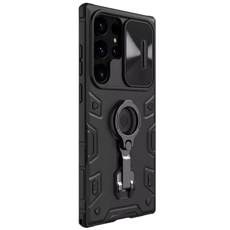 TPU+PC чохол Nillkin CamShield Armor Pro (шторка для камери) на Samsung Galaxy S23 Ultra – Чорний. Фото 3 з 7