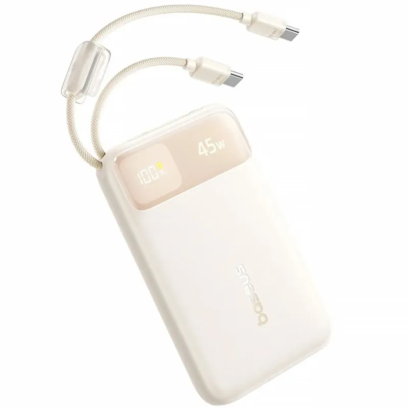 Портативний ЗП Power Bank Baseus EnerFill FC11 PD22.5W with cable 10000 mAh (2USB-C) (E0027R) – Biege. Фото 2 з 3