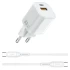 МЗП WIWU G018 Cube PD33W+QC3.0 GaN (1USB-A/1C) + кабель Type-C to Type-C – White. Фото 3 з 5