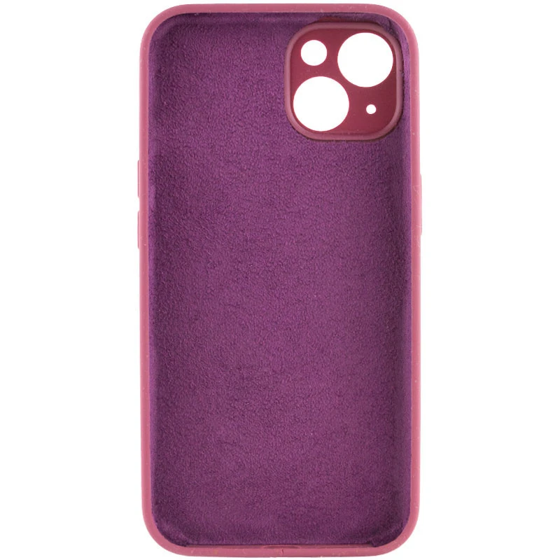 Чехол с защитой камеры Silicone Case для Apple iPhone 14 (6.1") – Бордовый / Plum. Фото 2 из 3