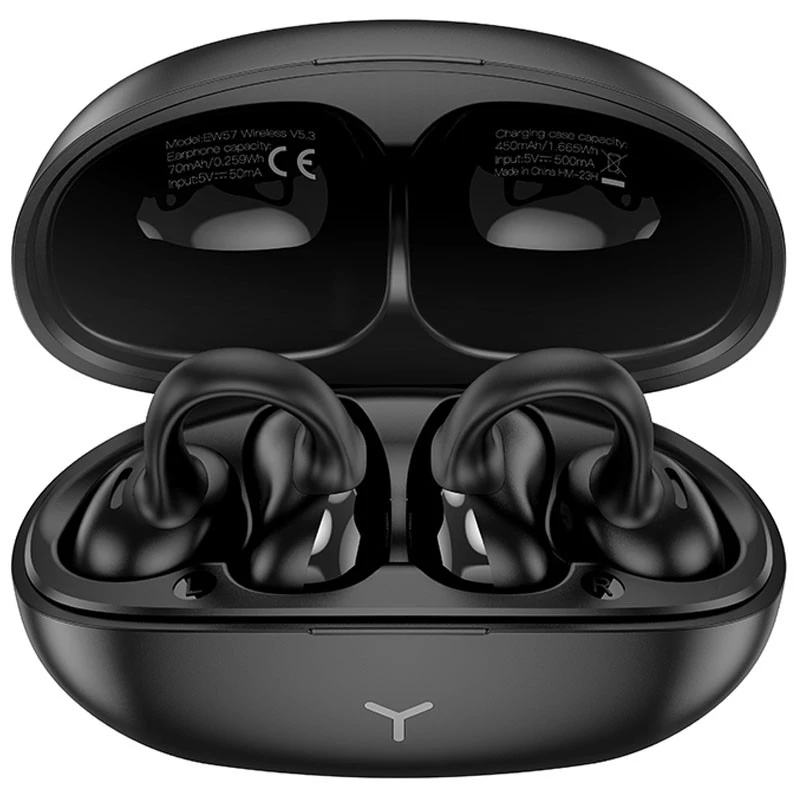 Беспроводные TWS наушники Hoco EW57 Auspicious clip-on – Galaxy black. Фото 2 из 4