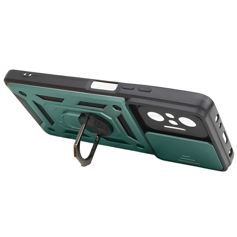 Удароміцний чохол Ummi Camshield Serge Ring (in box) для Xiaomi Redmi Note 10 Pro – Зелений / Green. Фото 6 з 7