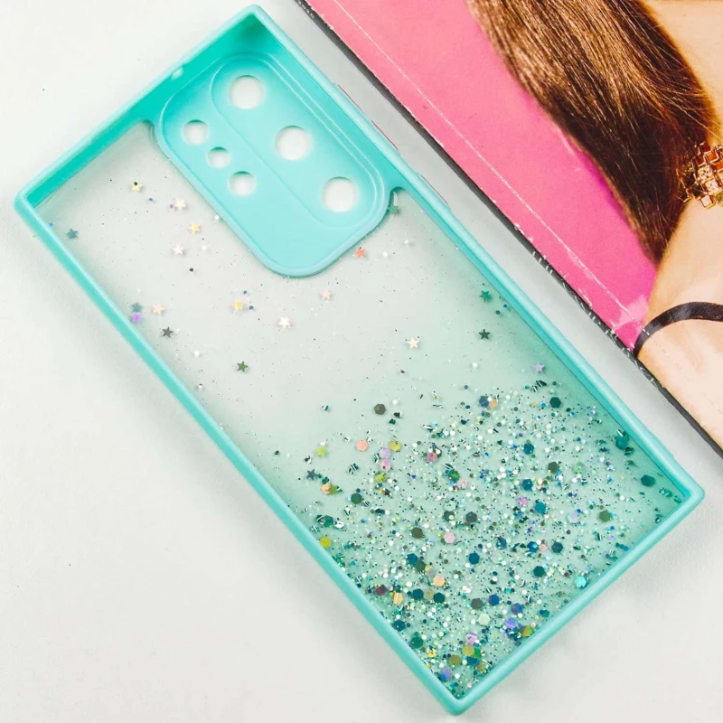Чехол с блестками и защитой камеры для Samsung Galaxy S23 Ultra – Бирюзовый. Фото 8 из 11