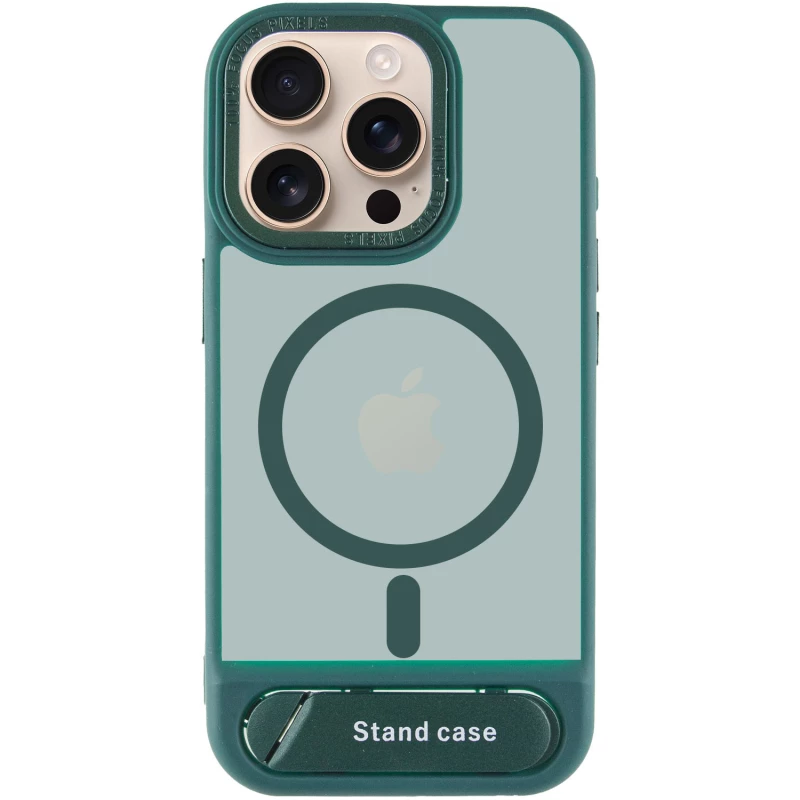 TPU+PC чехол Stand case для Apple iPhone 15 Pro (6.1") – Green. Фото 3 из 6
