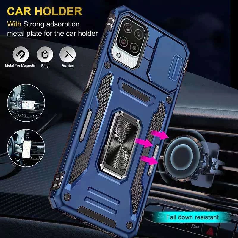 Ударостійкий чохол Square Ring зi шторкою на камеру на Samsung Galaxy M53 5G – Синій / Navy. Фото 3 з 3