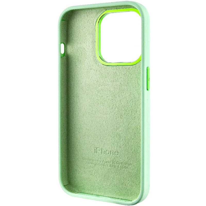 Чохол Silicone Case з металевими кнопками на Apple iPhone 13 Pro (6.1") – Зелений / Pistachio. Фото 6 з 9