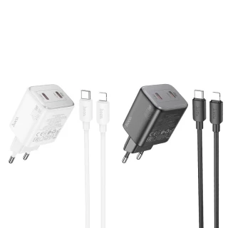 СЗУ Hoco N42 Elogiado 2C PD45W + Type to Lightning фото 1 СЗУ Hoco N42 Elogiado 2C PD45W + Type to Lightning фото 1 из 1