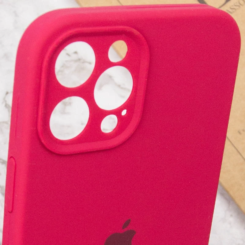 Чехол Silicone Case с защитой камеры для Apple iPhone 12 Pro Max (6.7") – Красный / Rose Red. Фото 8 из 8