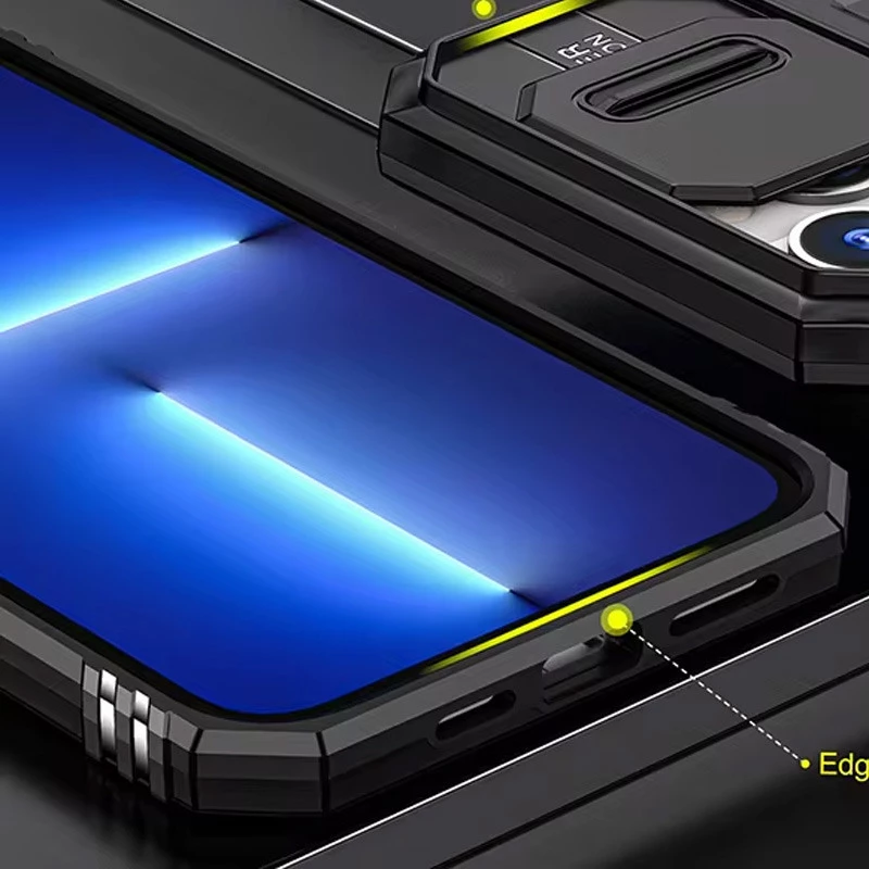 Ударопрочный чехол Square Ring c шторкой на камеру для Apple iPhone 13 (6.1") – Черный / Black. Фото 3 из 5