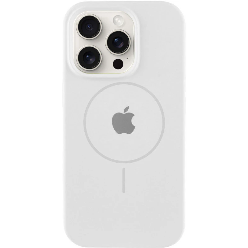 Чохол Silicone Case Full Protective (AA) V2 with MagSafe для Apple iPhone 15 (6.1") – Білий / White. Фото 1 з 6
