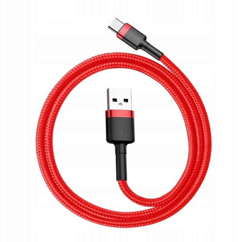 Дата кабель Baseus Cafule Type-C Cable 3A (1m) – Червоний. Фото 3 з 3