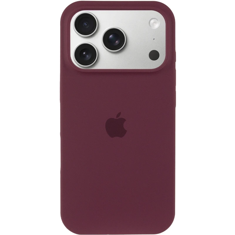 Чехол Silicone Case (AA) Logo with MagSafe для Apple iPhone 17 Pro Max (6.9") – Бордовый / Plum. Фото 5 из 11