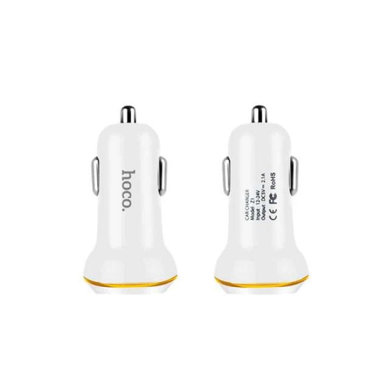 

АЗП Hoco Z1 (2USB 2.1A) (+кабель Lighthing) (Білий)