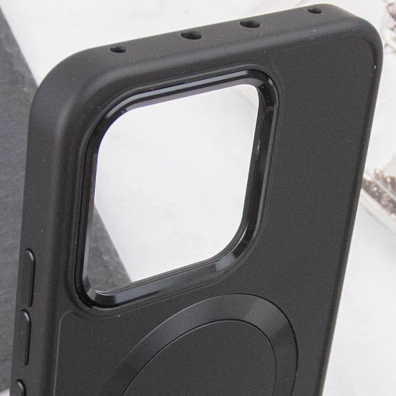 TPU чохол Bonbon з металевими кнопками та MagSafe на Xiaomi 14 Pro – Чорний / Black. Фото 5 з 5