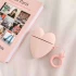 Силіконовий футляр Lucky Heart series для навушників AirPods 1/2 + кільце – Рожевий. Фото 4 з 4