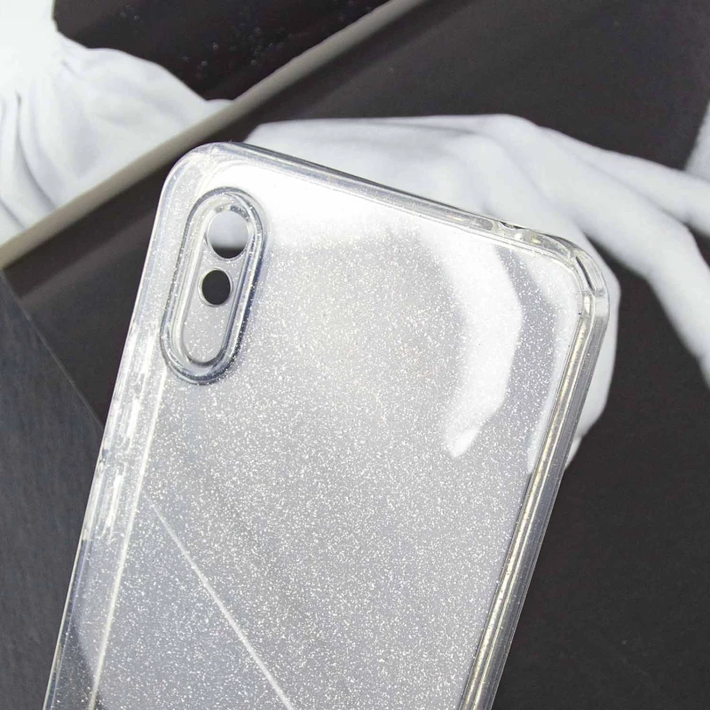 Прозрачный чехол с блестками Xiaomi Redmi 9A – Clear. Фото 4 из 8