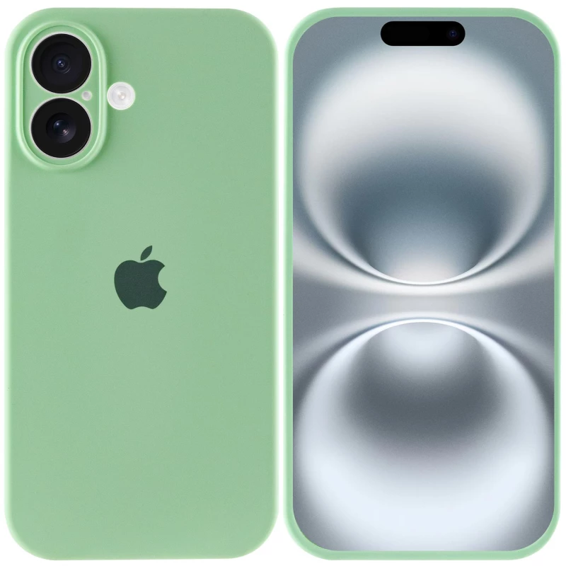 Чехол Silicone Case с защитой камеры для Apple iPhone 16 – Зеленый / Pistachio. Фото 3 из 8