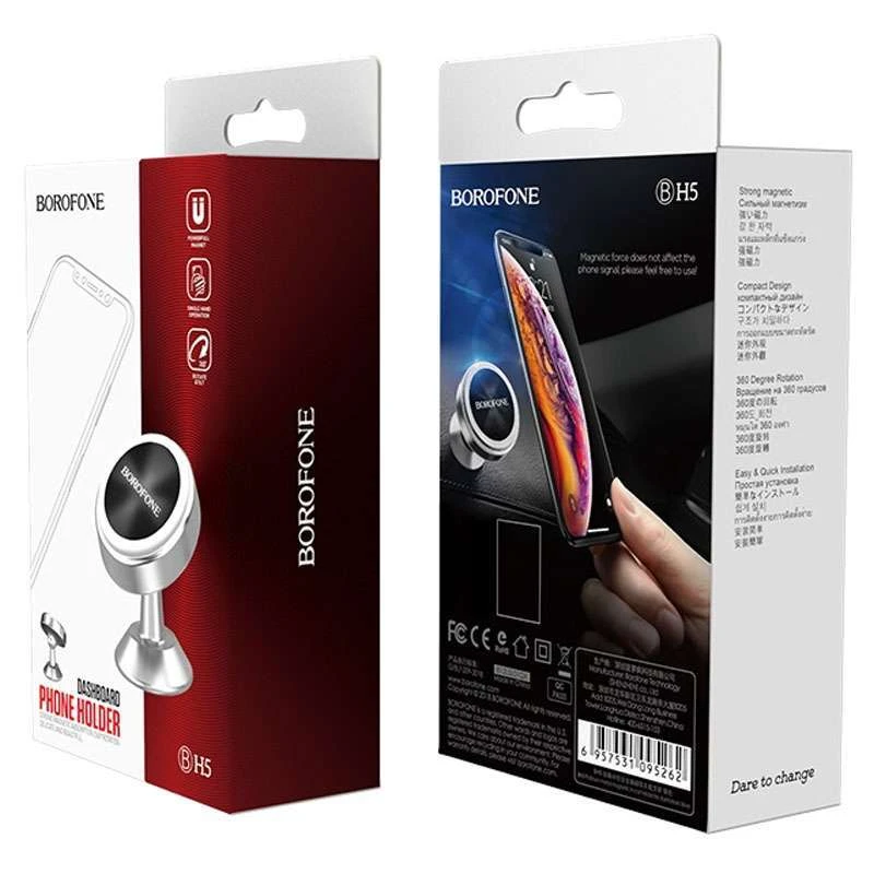 Автотримач Borofone BH5 Platinum metal – Чорний. Фото 6 з 6