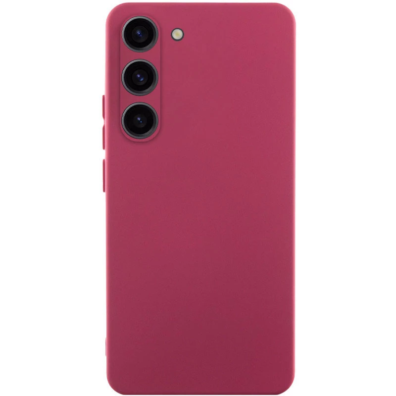 Кольоровий силіконовий чохол GETMAN із закритою камерою для Samsung Galaxy S23 – Бордовий / Marsala. Фото 2 з 11