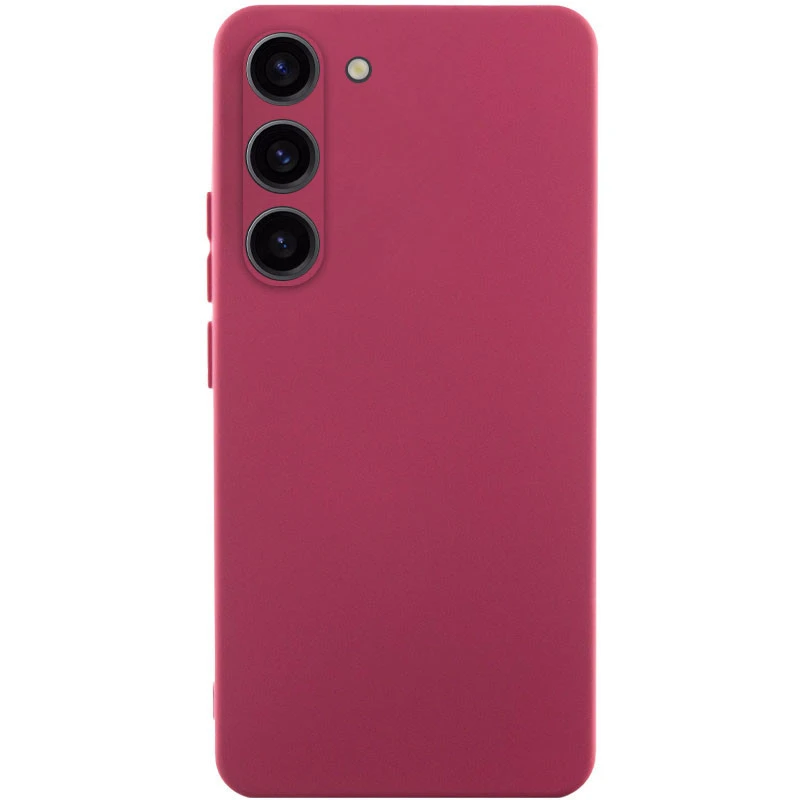 Кольоровий силіконовий чохол GETMAN із закритою камерою для Samsung Galaxy S23+ – Бордовий / Marsala. Фото 1 з 9