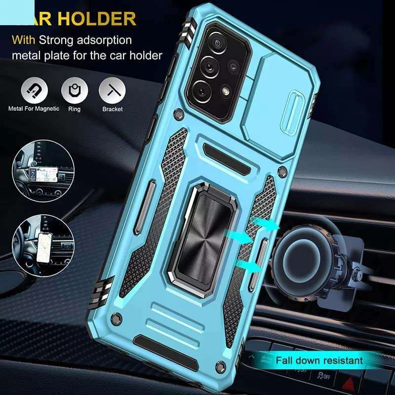 Ударостійкий чохол Square Ring зi шторкою на камеру на Samsung Galaxy A33 5G – Блакитний / Light Blue. Фото 3 з 14