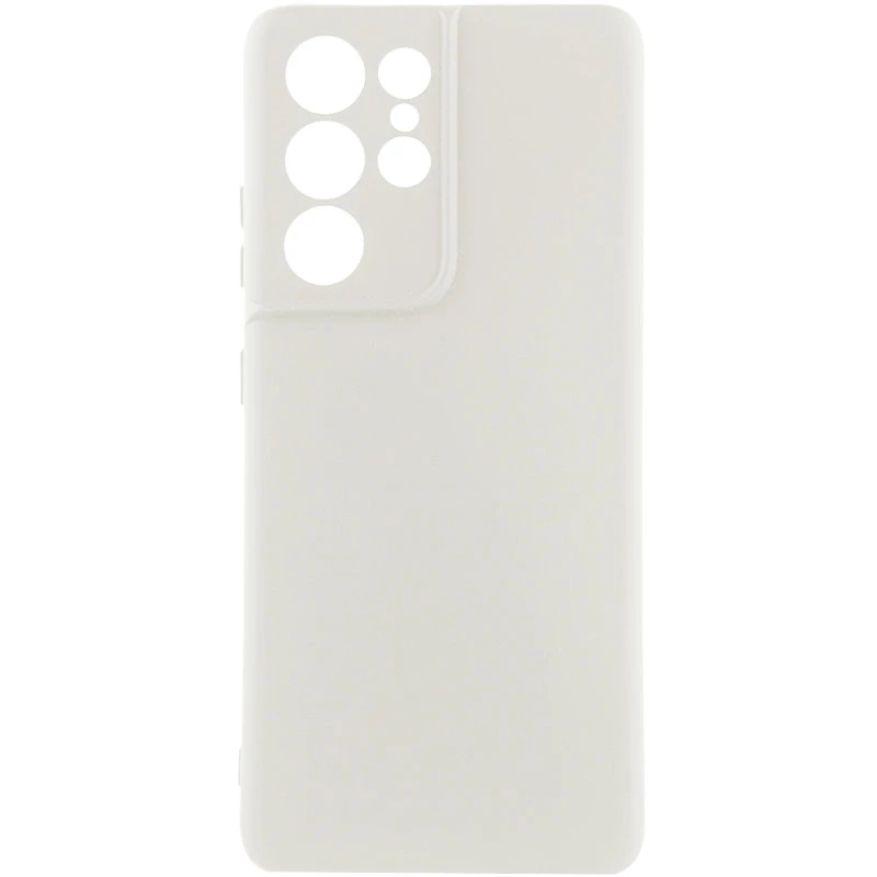 Чехол Silicone Case Lakshmi Plus с закрытой камерой для Samsung Galaxy S22 Ultra – Белый / White. Фото 1 из 1