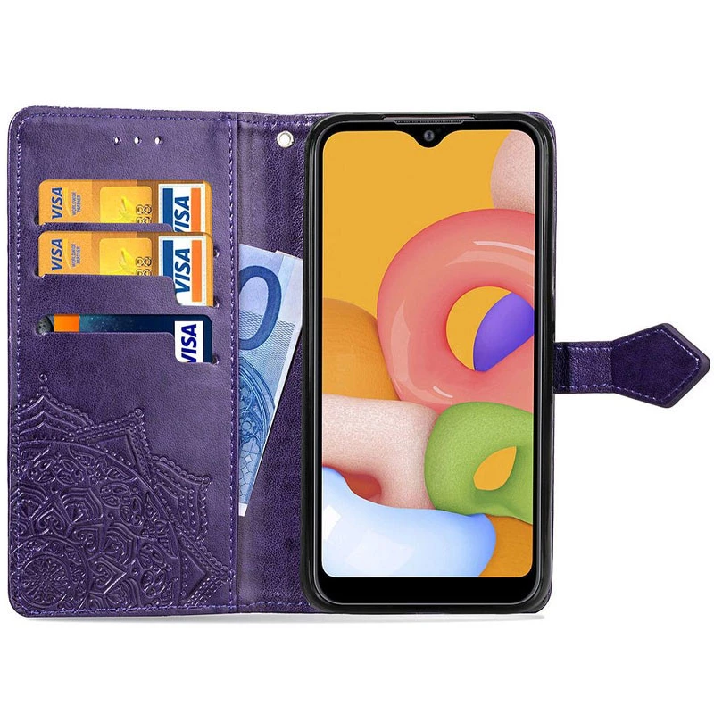 Кожаный чехол-книжка Art Case с визитницей для Xiaomi Redmi 9C – Фиолетовый. Фото 2 из 4