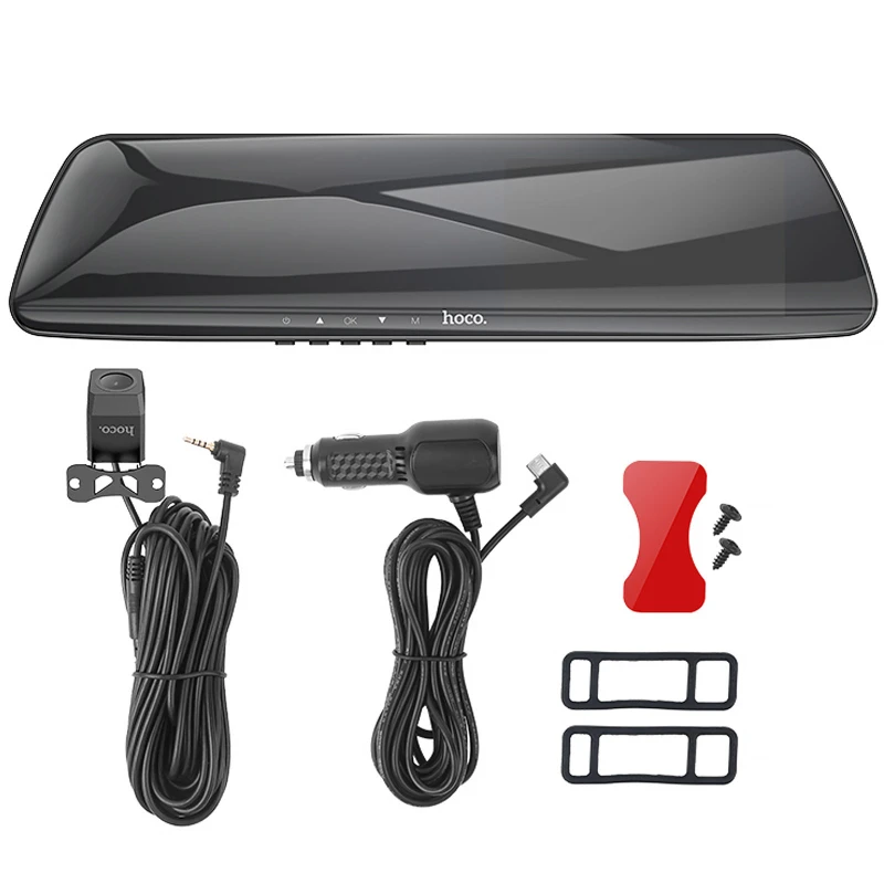 Автомобільний регистратор дзеркало Hoco DV4 Dual-Channel Driving Recorder 1080p+720p 4.5" – Iron gray. Фото 5 з 7