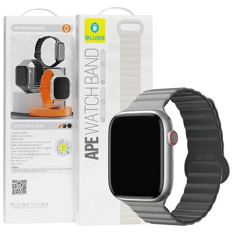 Ремінець BlueO Magnetic Silicone для Apple Watch 42(ser.1-3)/44/45/46/49mm – Grey. Фото 2 з 2