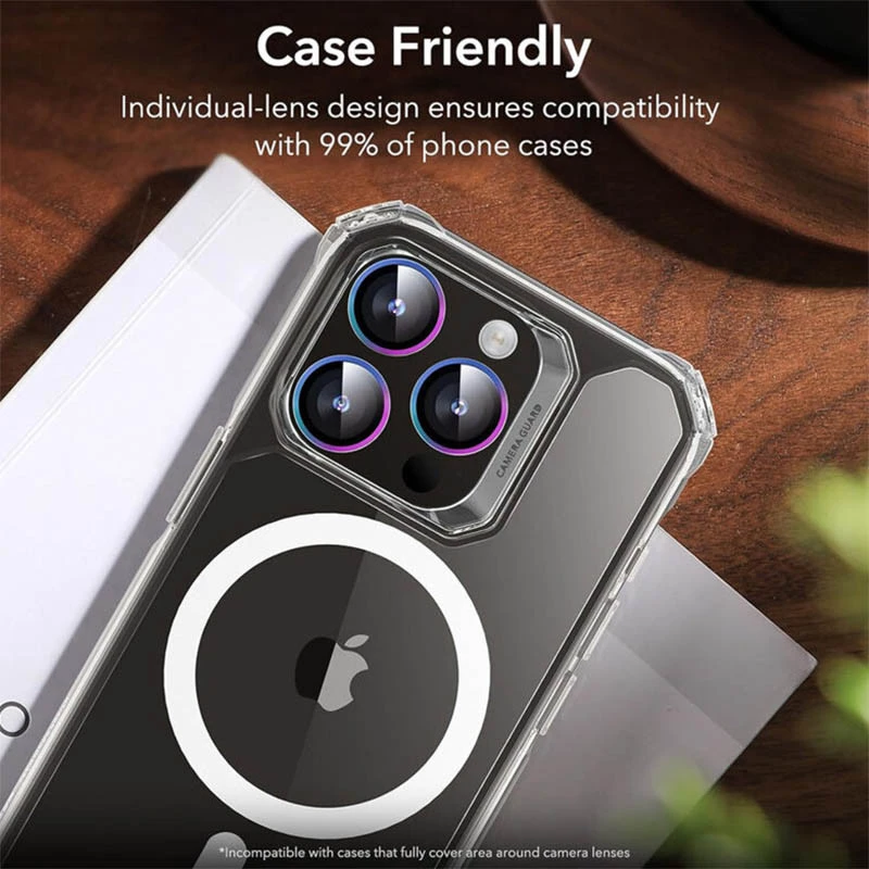 Металеве захисне скло на камеру на Apple iPhone 12 Pro (6.1") – Бузковий / Rainbow. Фото 8 з 10