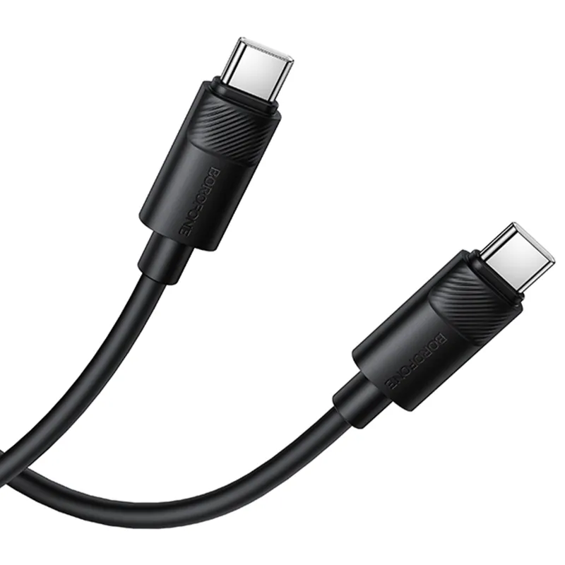 Дата кабель Borofone BX123 Leya Type-C to Type-C 60W (1m) – Black. Фото 4 з 5