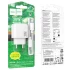 СЗУ Hoco CS55A Surplus PD30W+QC3.0 (1USB-A/1C) + Type-C to Lightning – White. Фото 2 из 7