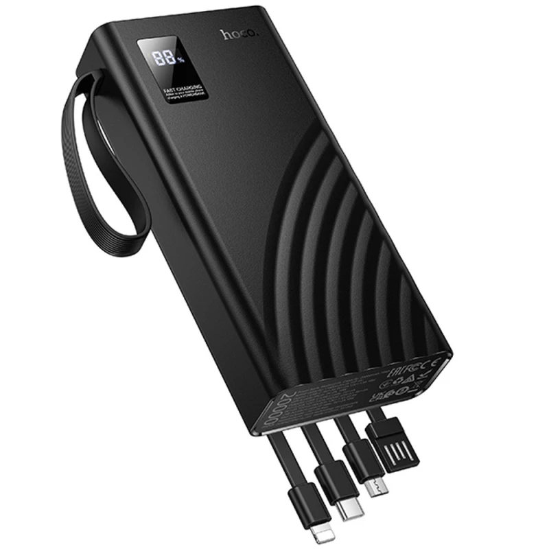 Портативний ЗП Power Bank Hoco J155 Shine 22.5W+PD20W with 4 cables 20000 mAh – Black. Фото 3 з 6