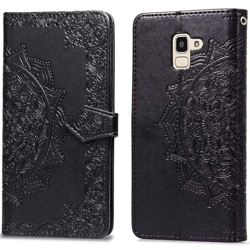 Шкіряний чохол-книжка Art Case з візитницею для Samsung J600F Galaxy J6 (2018) – Чорний. Фото 2 з 6