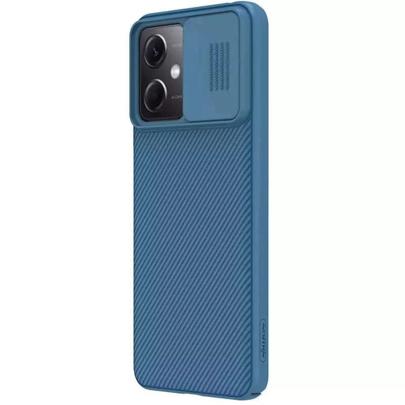 Карбована накладка Nillkin зі шторкою для камери на Xiaomi Redmi Note 12 5G – Синій / Blue. Фото 3 з 5